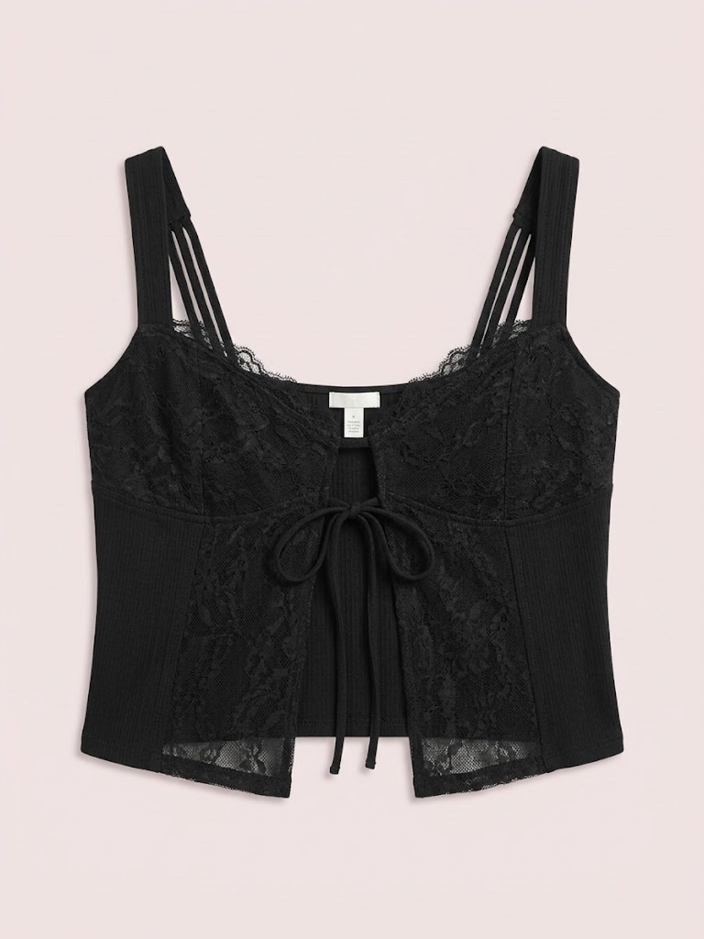 NWT Garage Black Lace-Trimmed Fly Away Cami Top